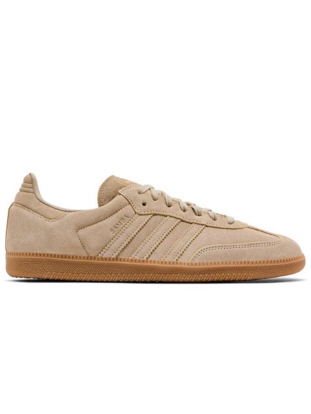 adidas Samba Suede Sneakers in Light Beige with Gum Sole